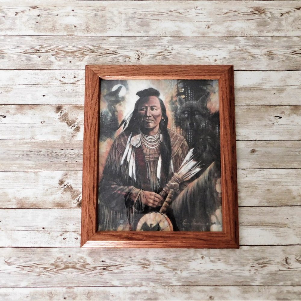Vintage Framed Art - Ruane Manning - Native American Print